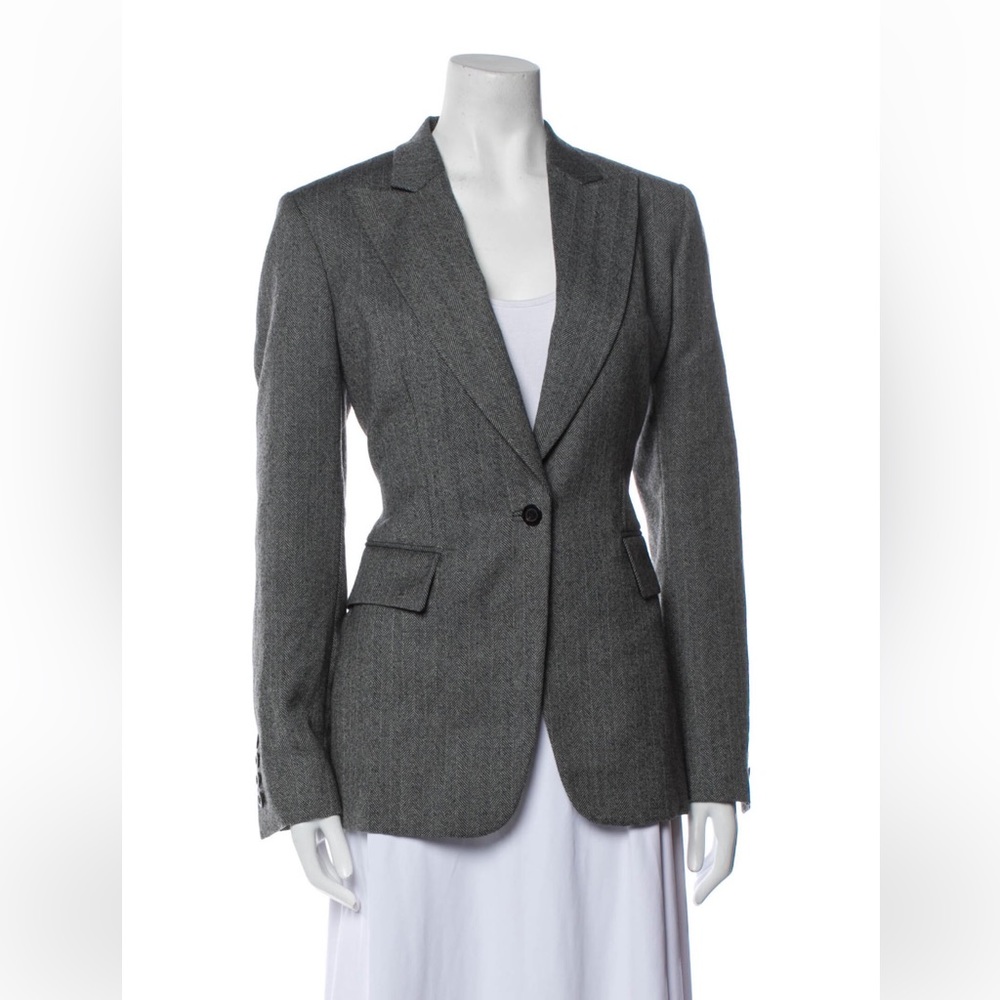 Tahari Arthur Career Fitted Dress Blazer Black White Ashy Grey color. Si…